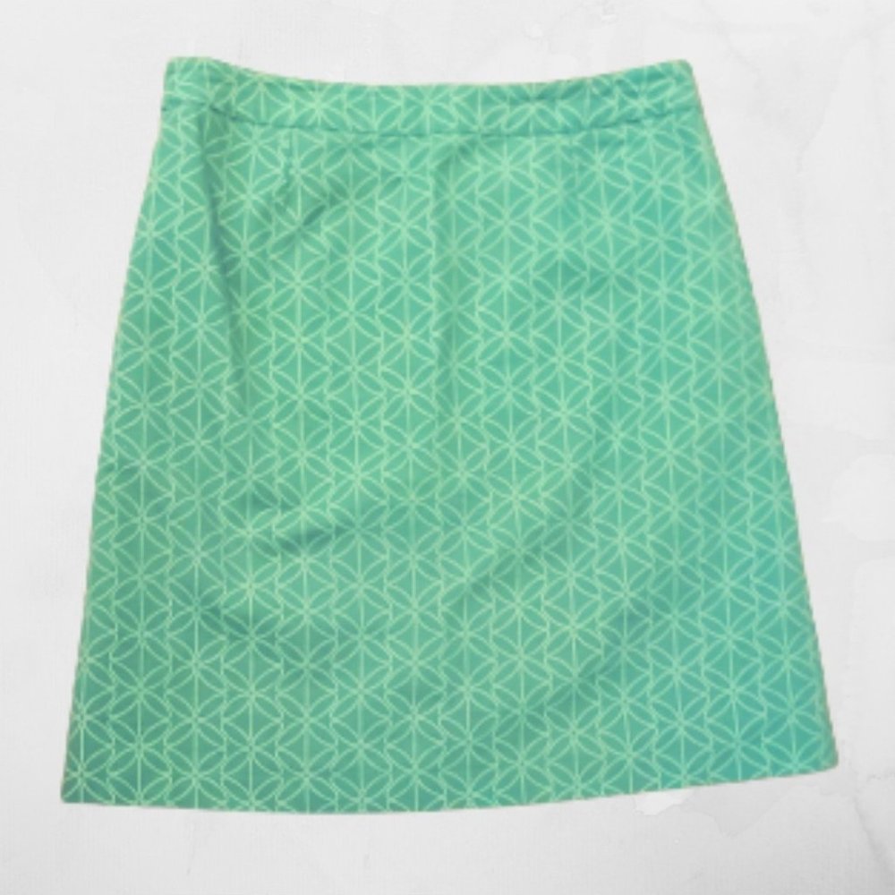 Light Green Floral A-Line Skirt